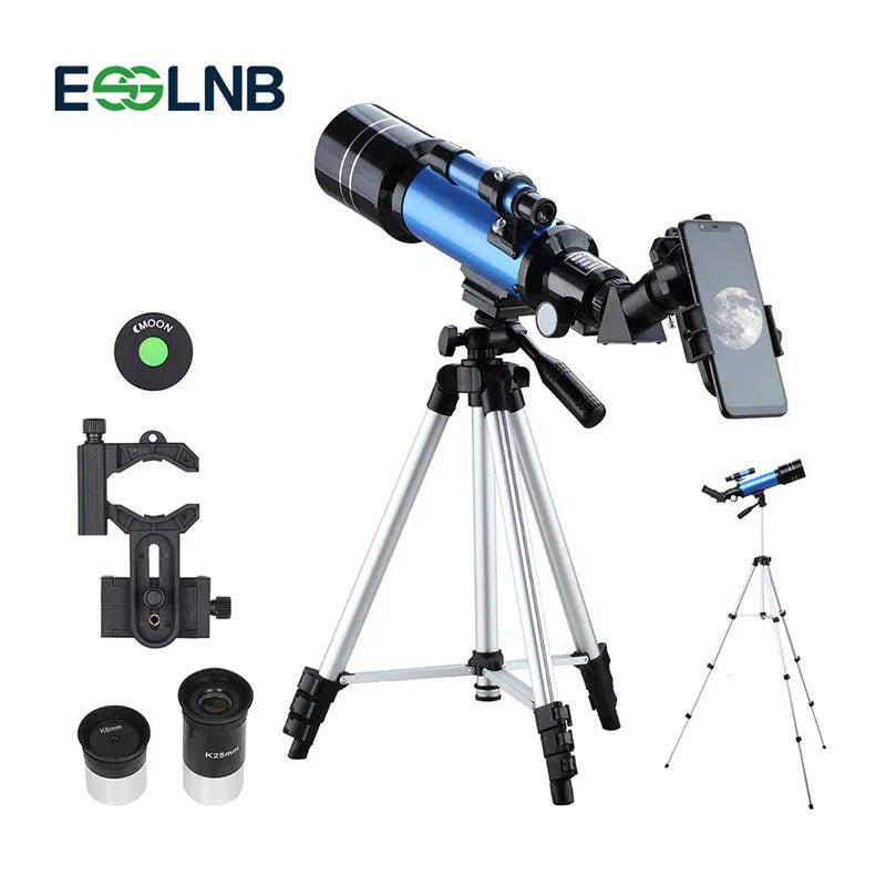 F40070M Telescope Astronomical Monocular with Tripod Refractor Spyglass Zoom High Power Powerful for Astronomic Space