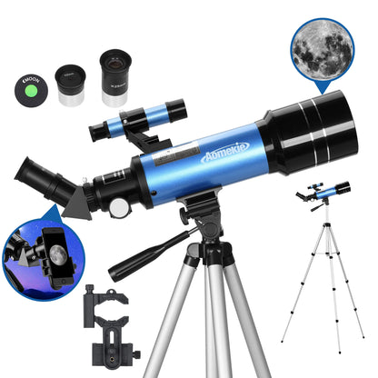 F40070M Telescope Astronomical Monocular with Tripod Refractor Spyglass Zoom High Power Powerful for Astronomic Space